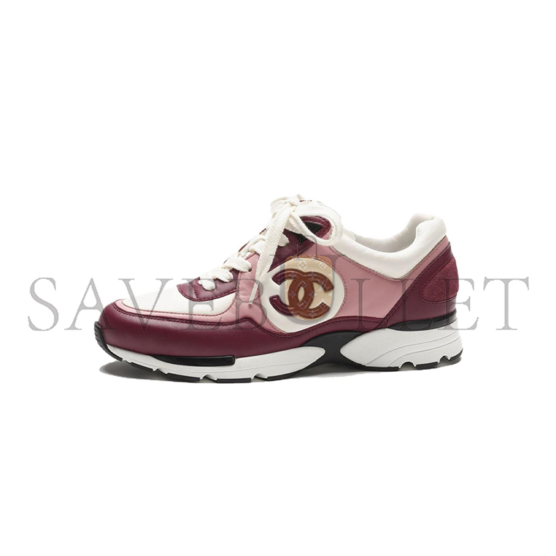 CHANEL LOW TOP LACE-UP 'LIGHT BURGUNDY' G45333